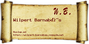 Wilpert Barnabás névjegykártya
